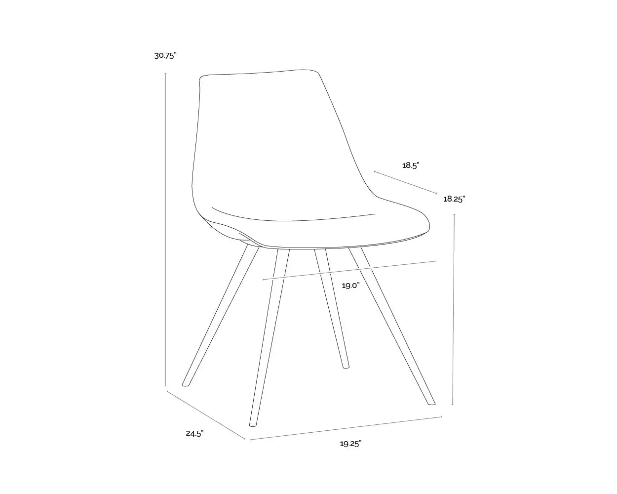 Sunpan LIPA DINING CHAIR - Dining Chairs