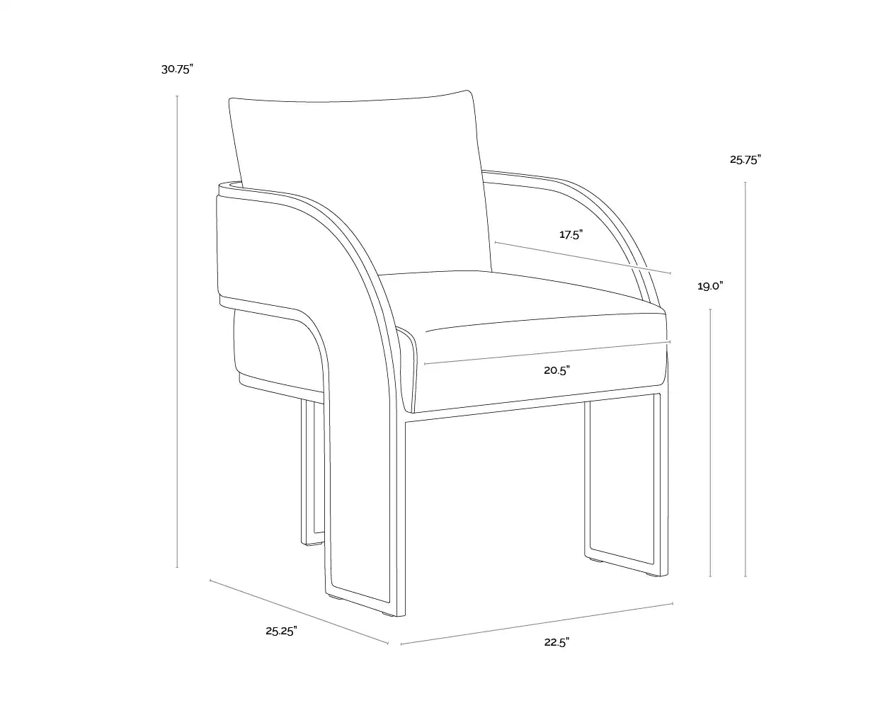 Sunpan BAZ DINING ARMCHAIR - Dining Chairs