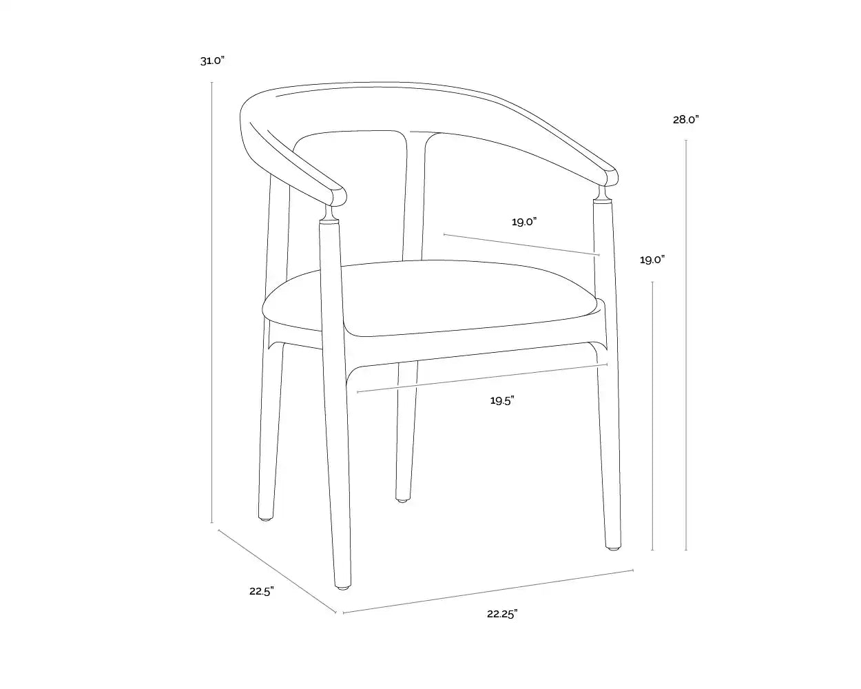 Sunpan VALMONT DINING ARMCHAIR - Dining Chairs