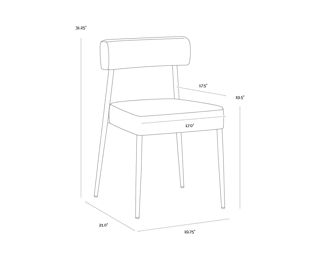 Sunpan ASHWIN STACKABLE DINING CHAIR - Dining Chairs