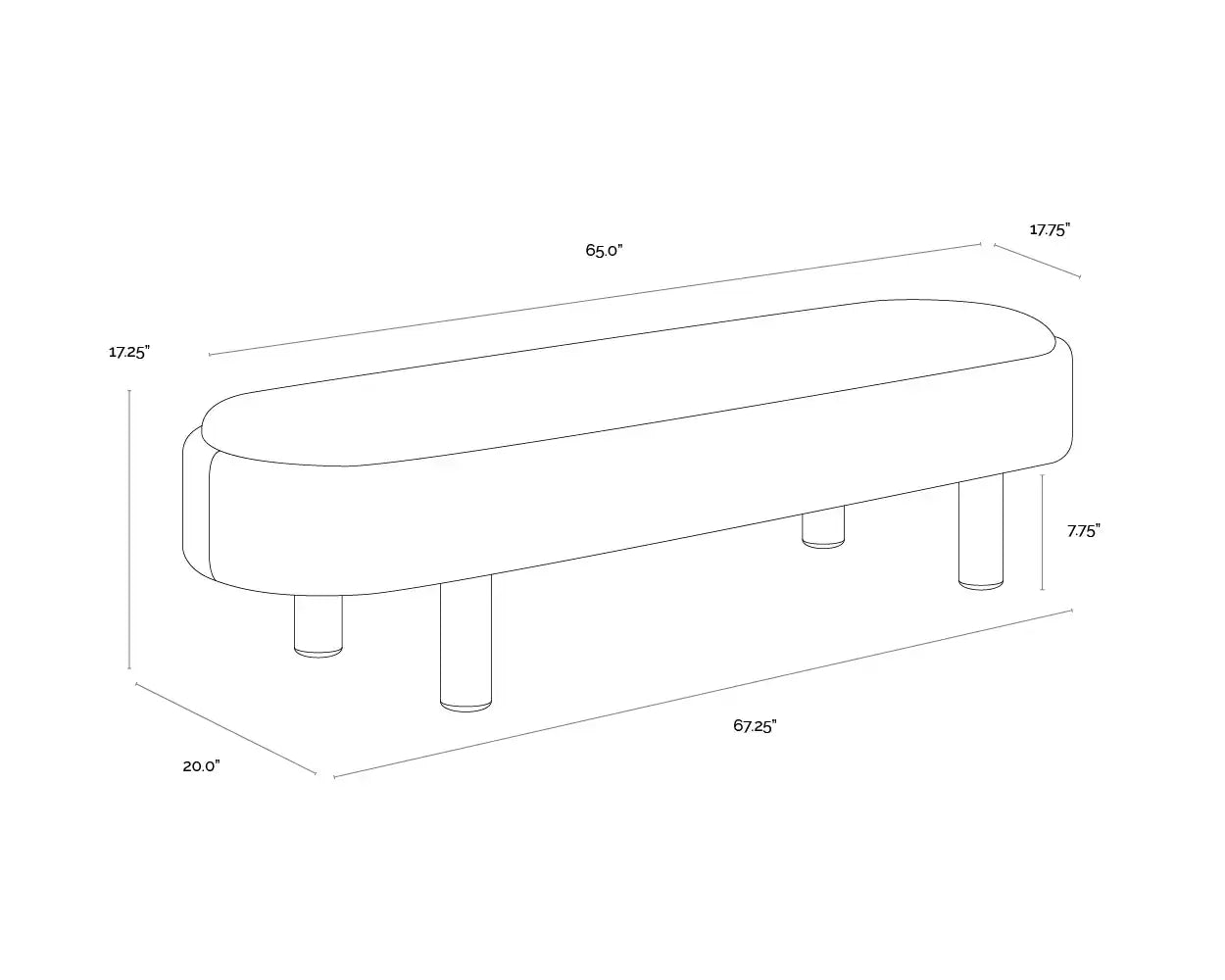 Sunpan, ODELLA BENCH, BENCHES, OTTOMAN & STOOLS
