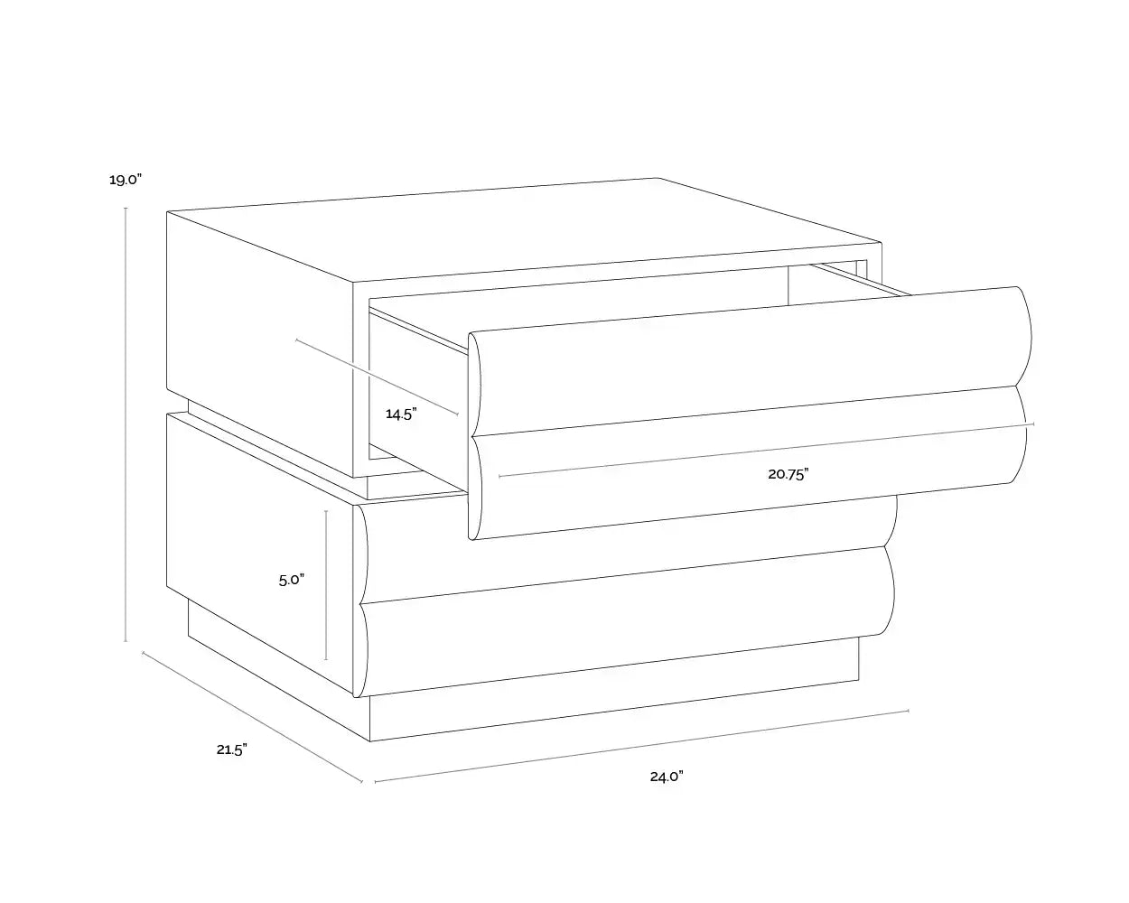 Sunpan SUBIRA NIGHTSTAND - Nightstands
