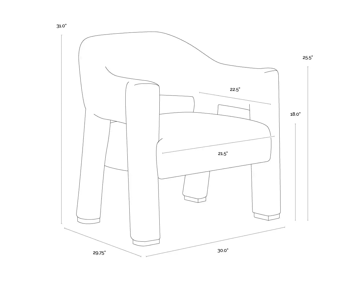Sunpan PRISCA LOUNGE CHAIR - Lounge