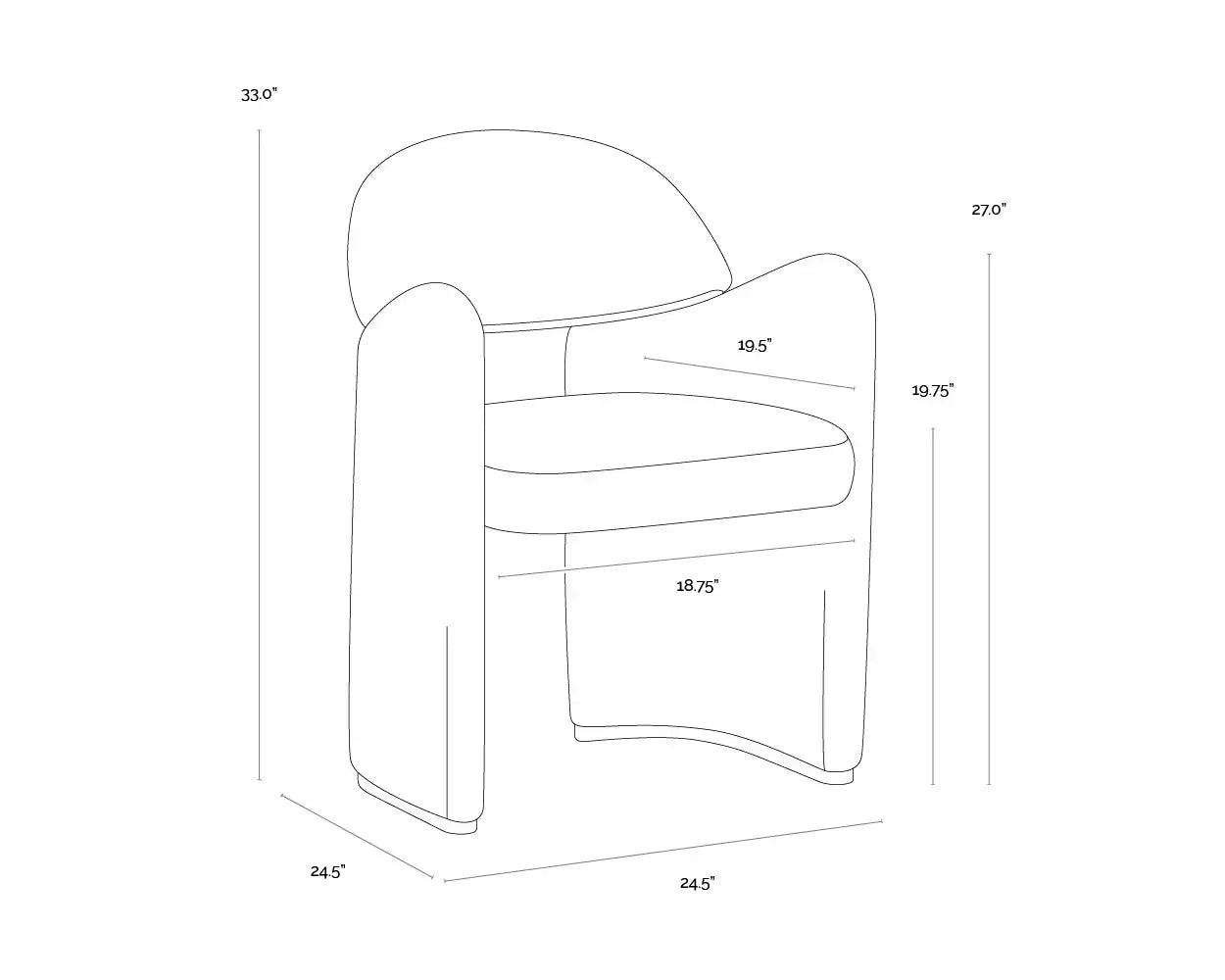 Sunpan SNOWDEN DINING ARMCHAIR - Dining Chairs