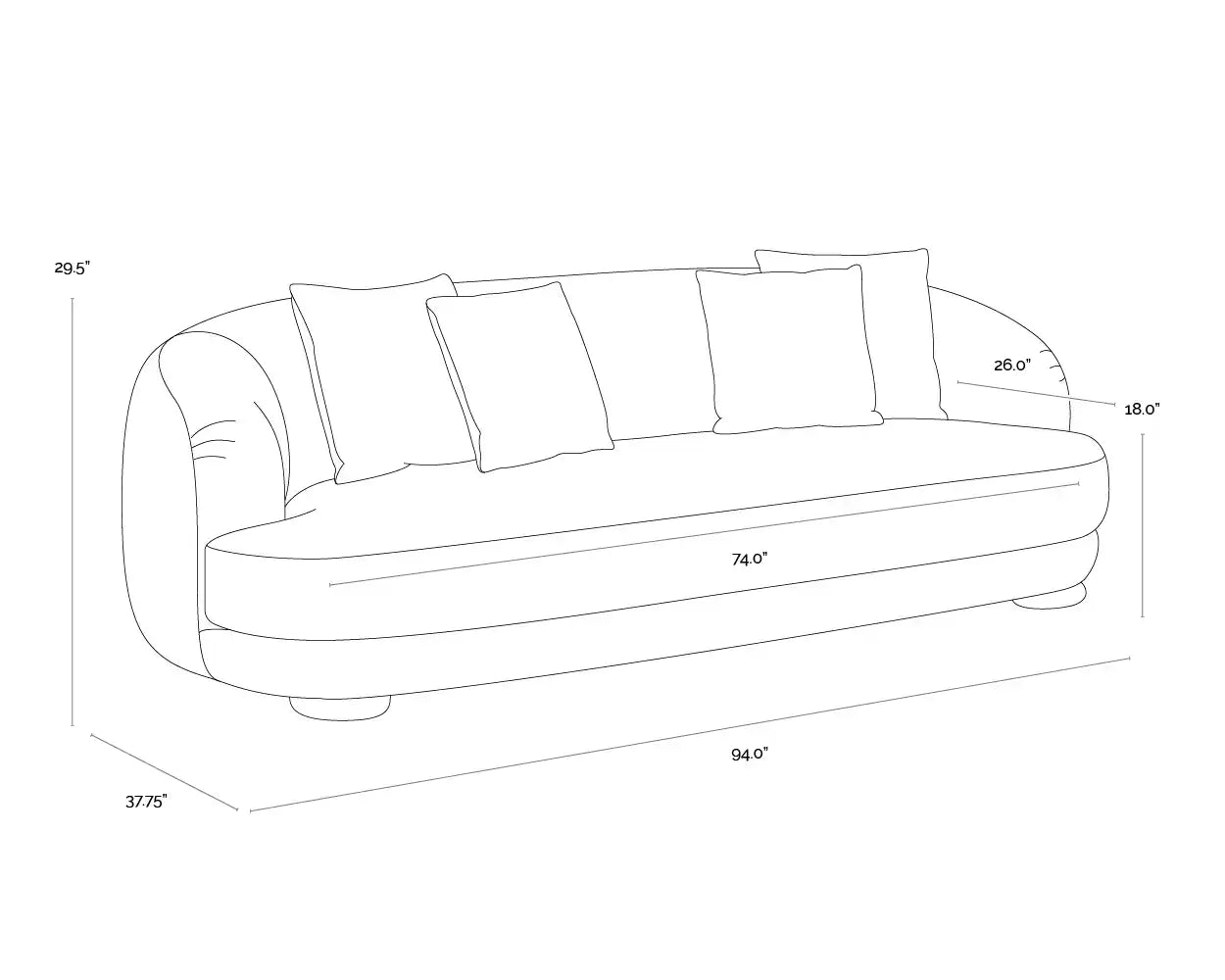 Sunpan VALENTINA SOFA - Sofa