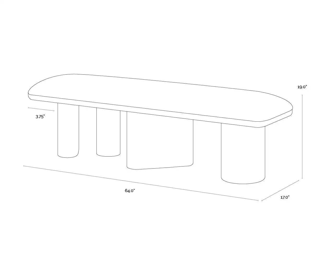 Sunpan, HIRO BENCH, BENCHES, OTTOMAN & STOOLS