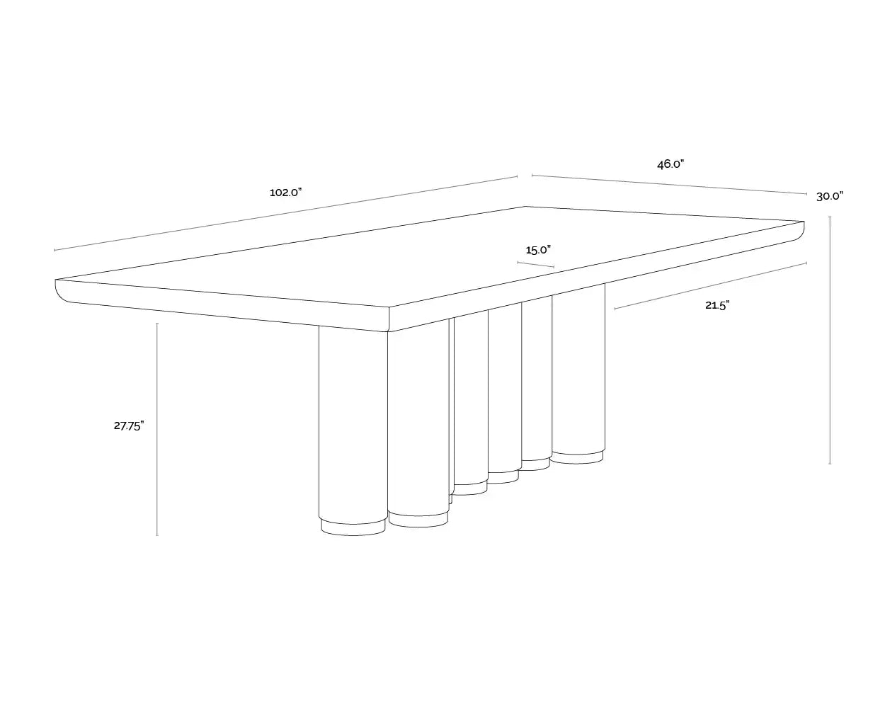 Sunpan SALIX DINING TABLE - Dining Tables