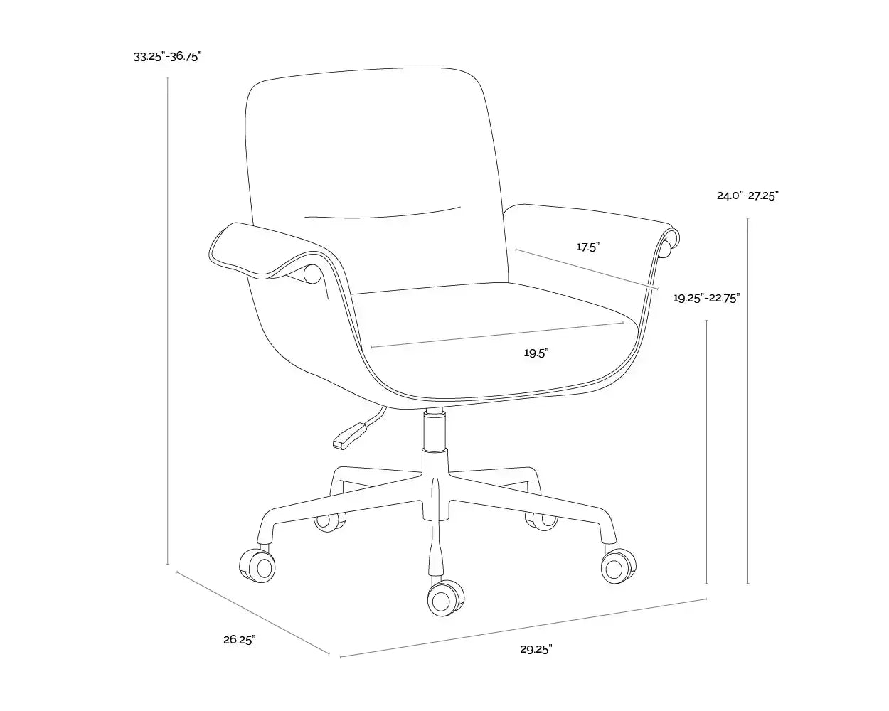 Sunpan, LOMAX OFFICE CHAIR, BENCHES, OTTOMAN & STOOLS