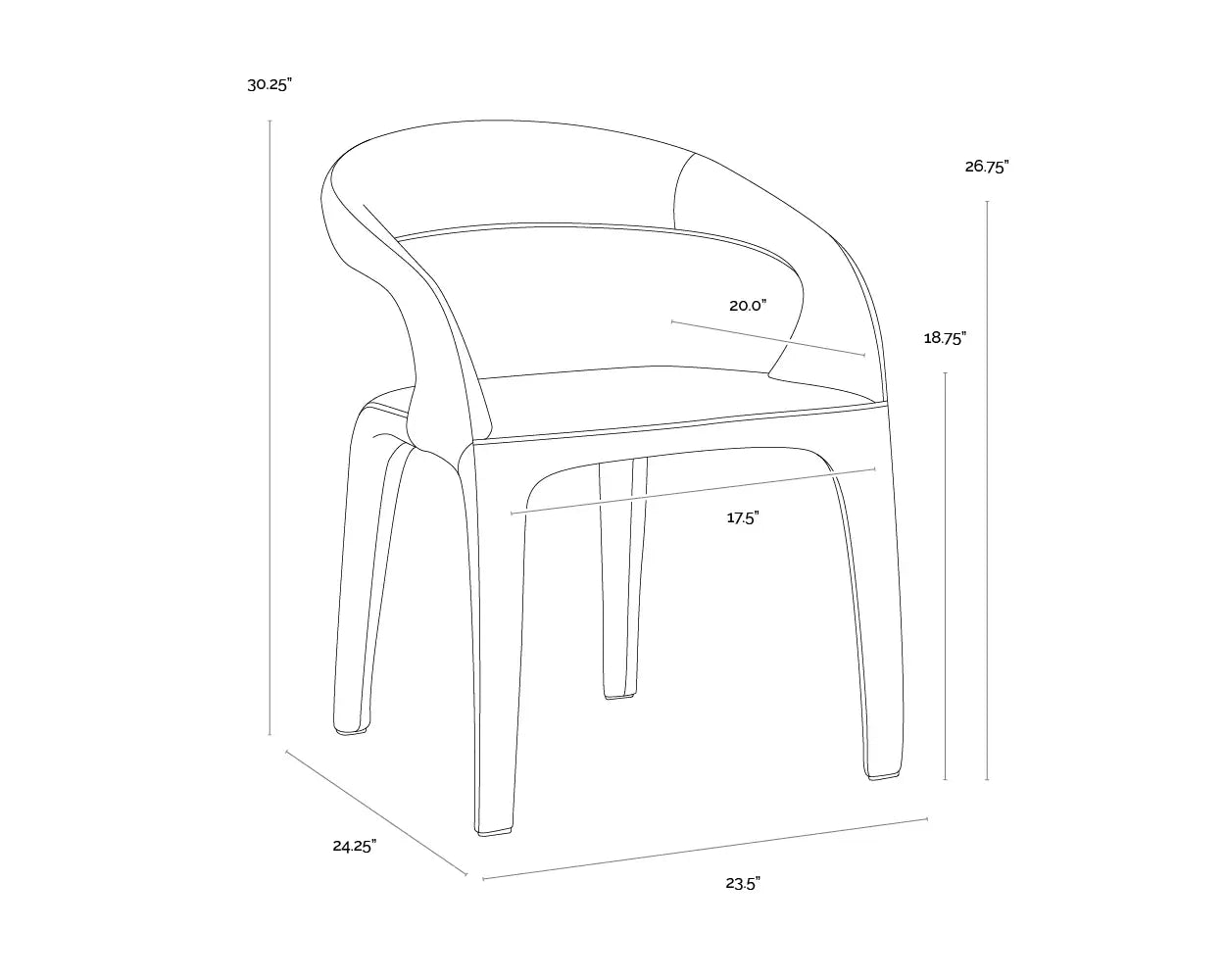Sunpan ATIKA DINING ARMCHAIR - Dining Chairs
