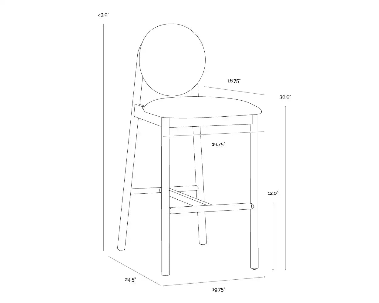 Sunpan ORABELL BARSTOOL - Bar Stools