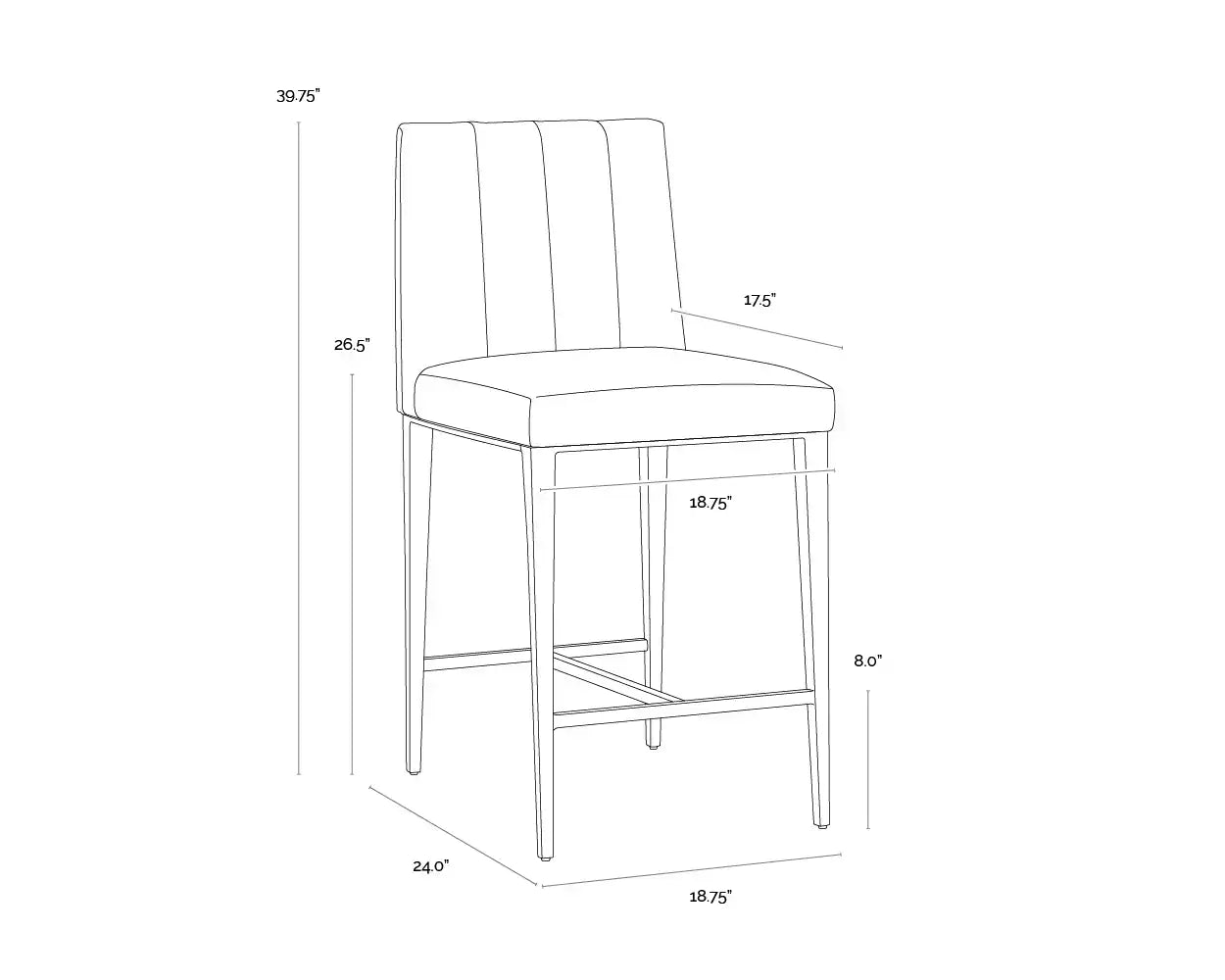 Sunpan, WILBUR COUNTER STOOL, BENCHES, OTTOMAN & STOOLS