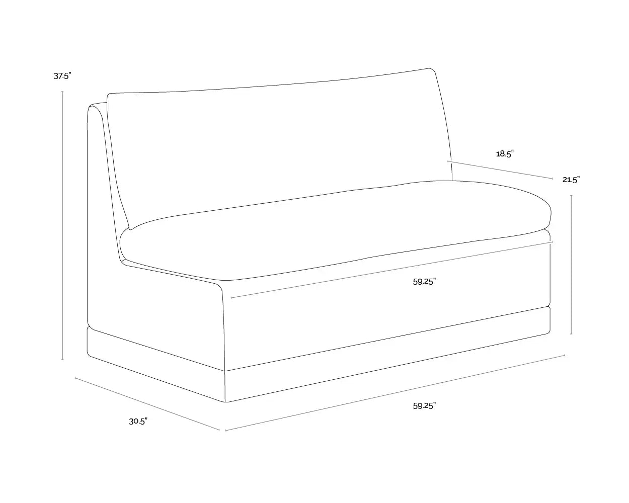 Sunpan DONATELLA BANQUETTE - Sofa