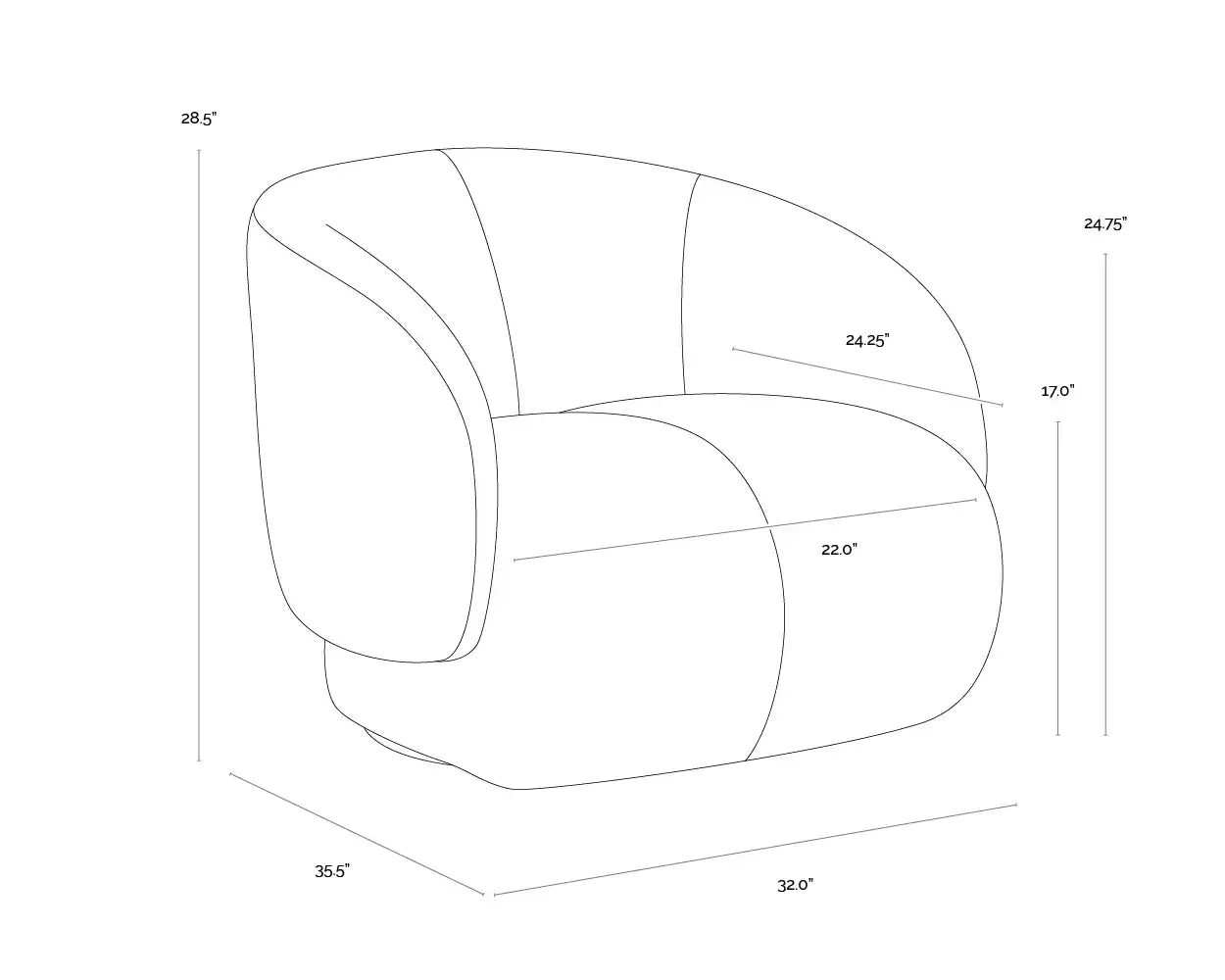 Sunpan CAMIE SWIVEL LOUNGE CHAIR - Lounge