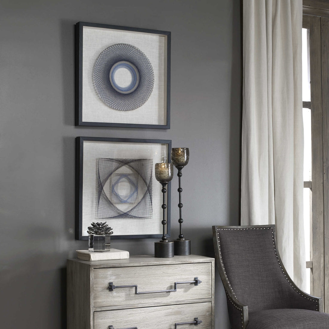 UTTERMOST String Duet Geometric Art Set Of 2 - Art