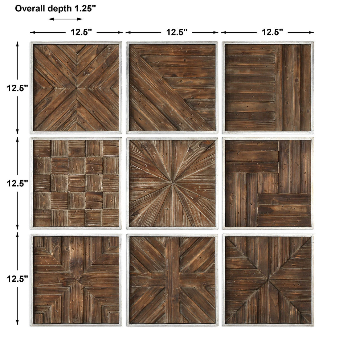 UTTERMOST Bryndle Rustic Squares Set Of 9 - Art