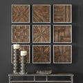 UTTERMOST Bryndle Rustic Squares Set Of 9 - Art