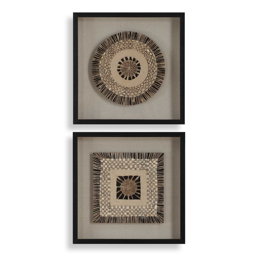 UTTERMOST Intertwine Knit Paper Shadow Box Set Of 2 - Art
