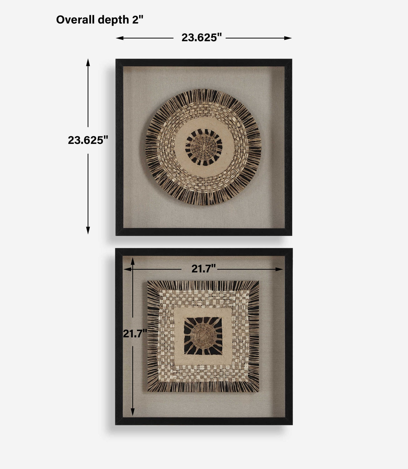 UTTERMOST INTERTWINE KNIT PAPER SHADOW BOX - Art