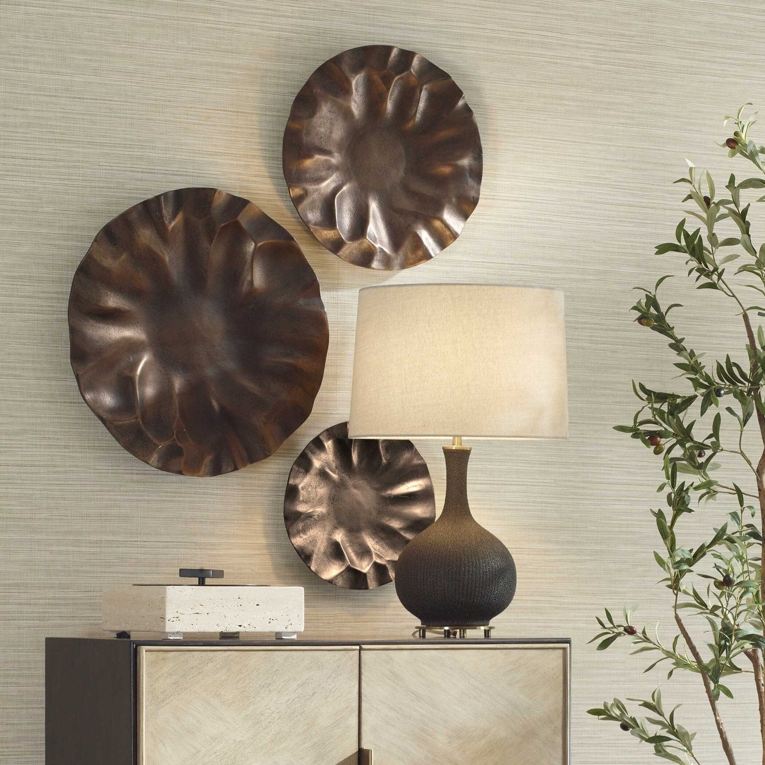 UTTERMOST Peonia Outdoor Wall Art Set Of 3 - Art