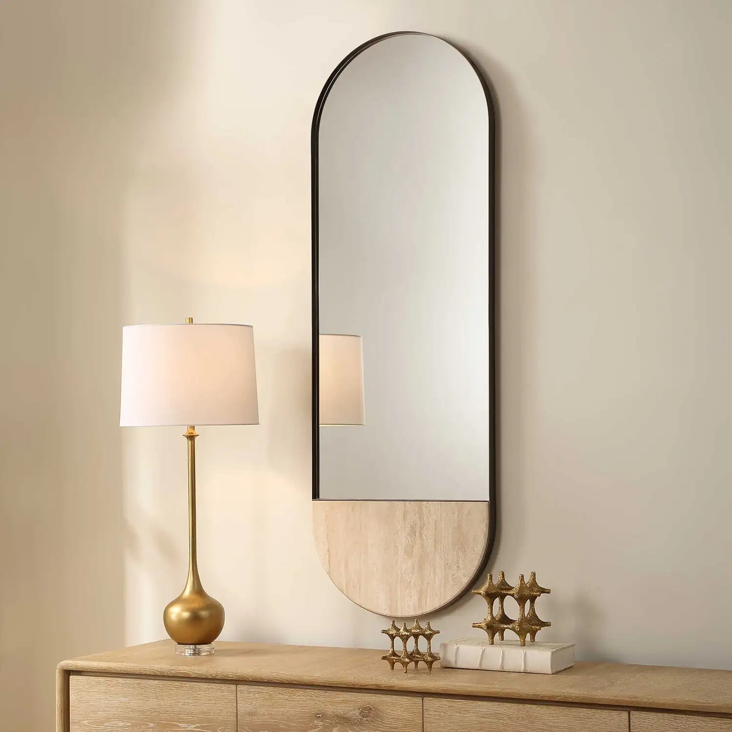 UTTERMOST RUSSO TRAVERTINE OVAL MIRROR - Mirrors