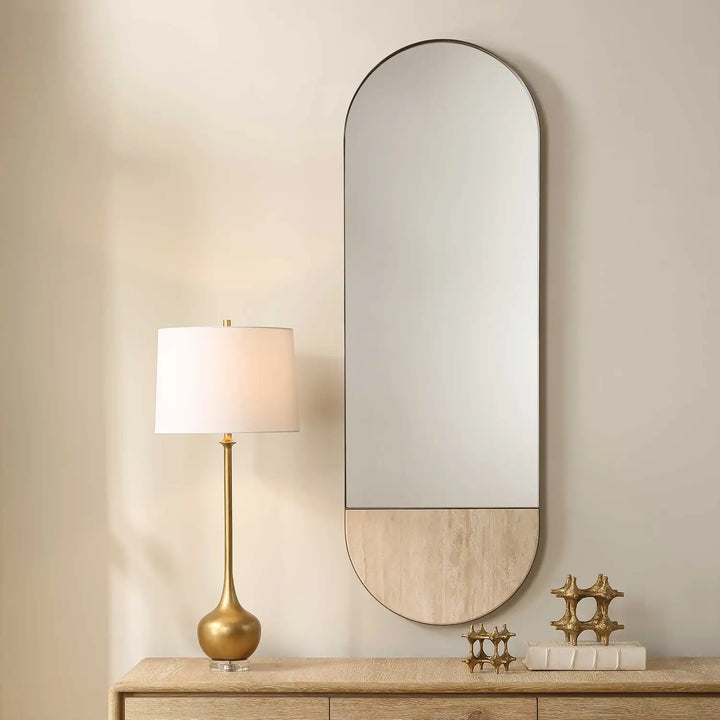 UTTERMOST RUSSO TRAVERTINE OVAL MIRROR - Mirrors