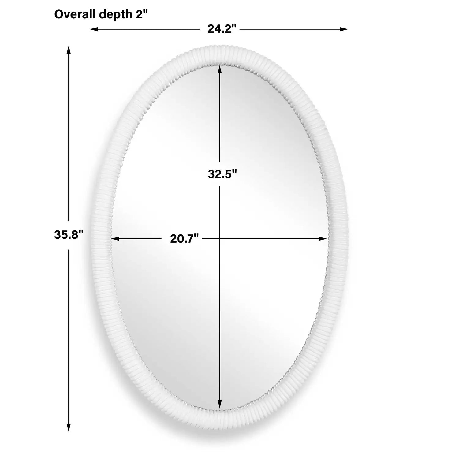 UTTERMOST Bali Ribbed Oval Mirror - Mirrors