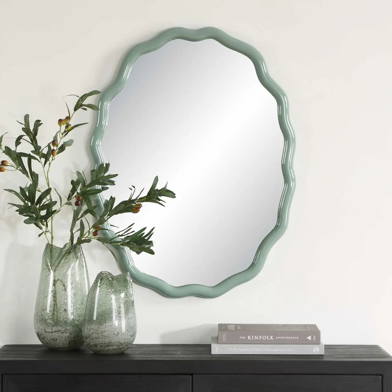 UTTERMOST Isly Robin's Egg Oval Mirror - Mirrors