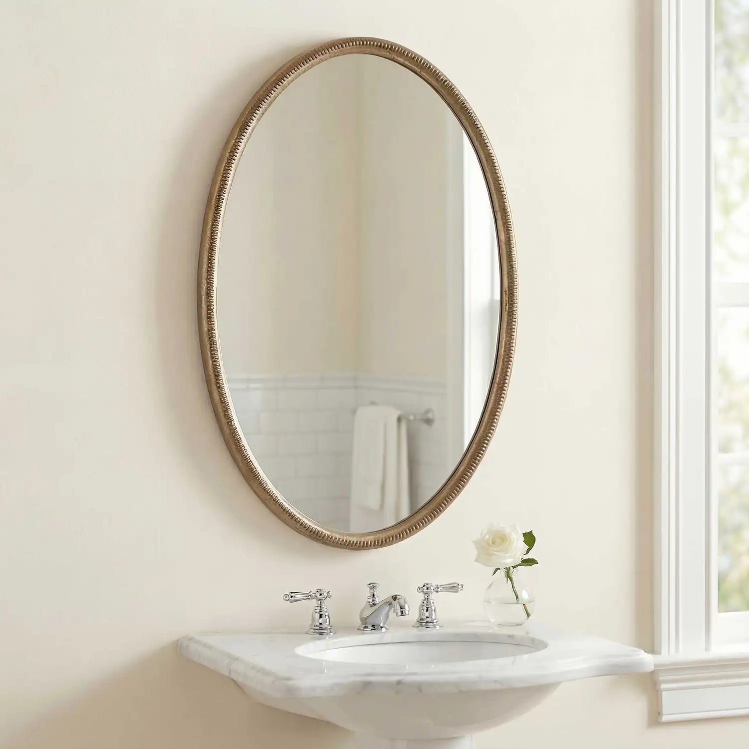 UTTERMOST Ellis Beaded Oval Mirror - Mirrors