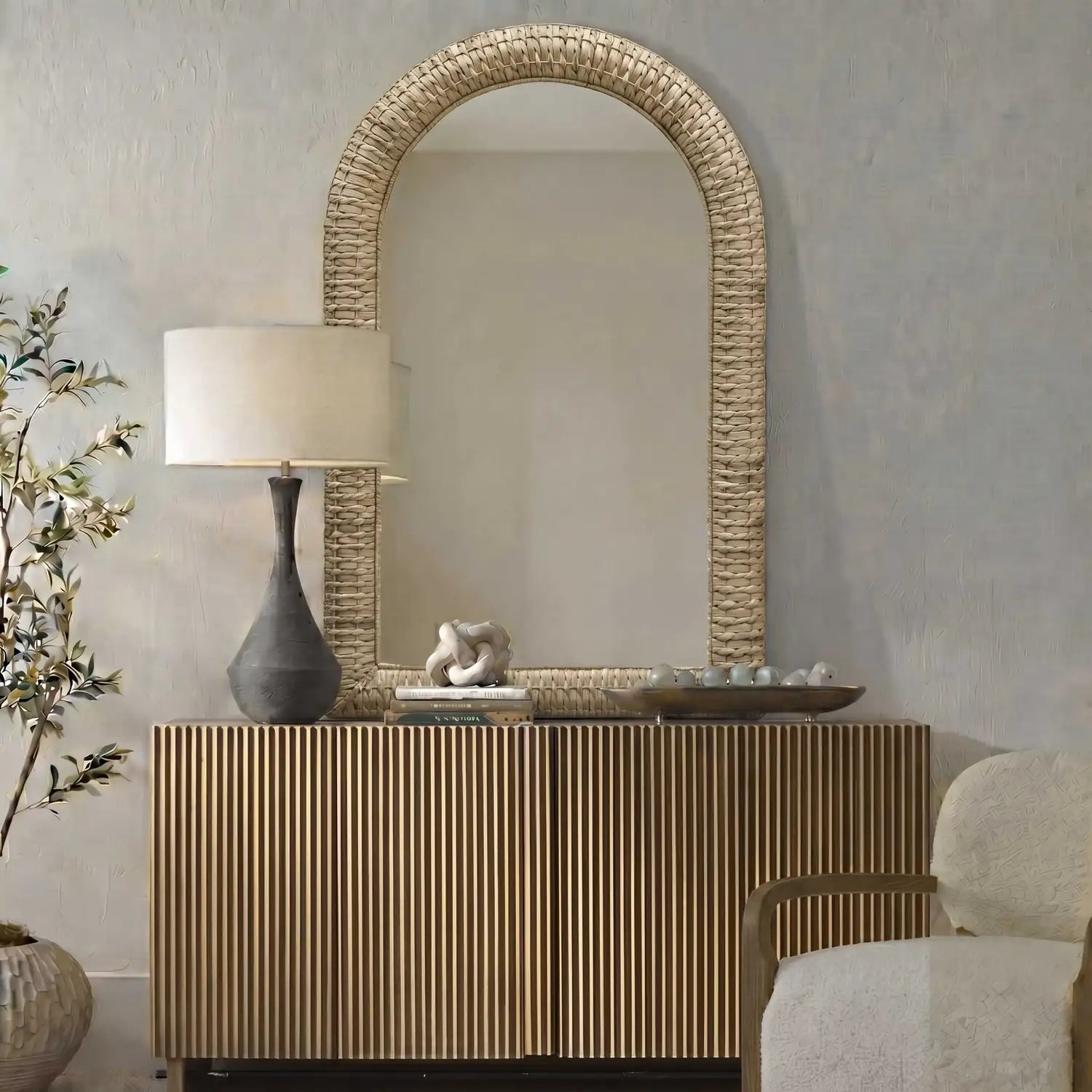 UTTERMOST Twisted Seagrass Arch Mirror - Mirrors