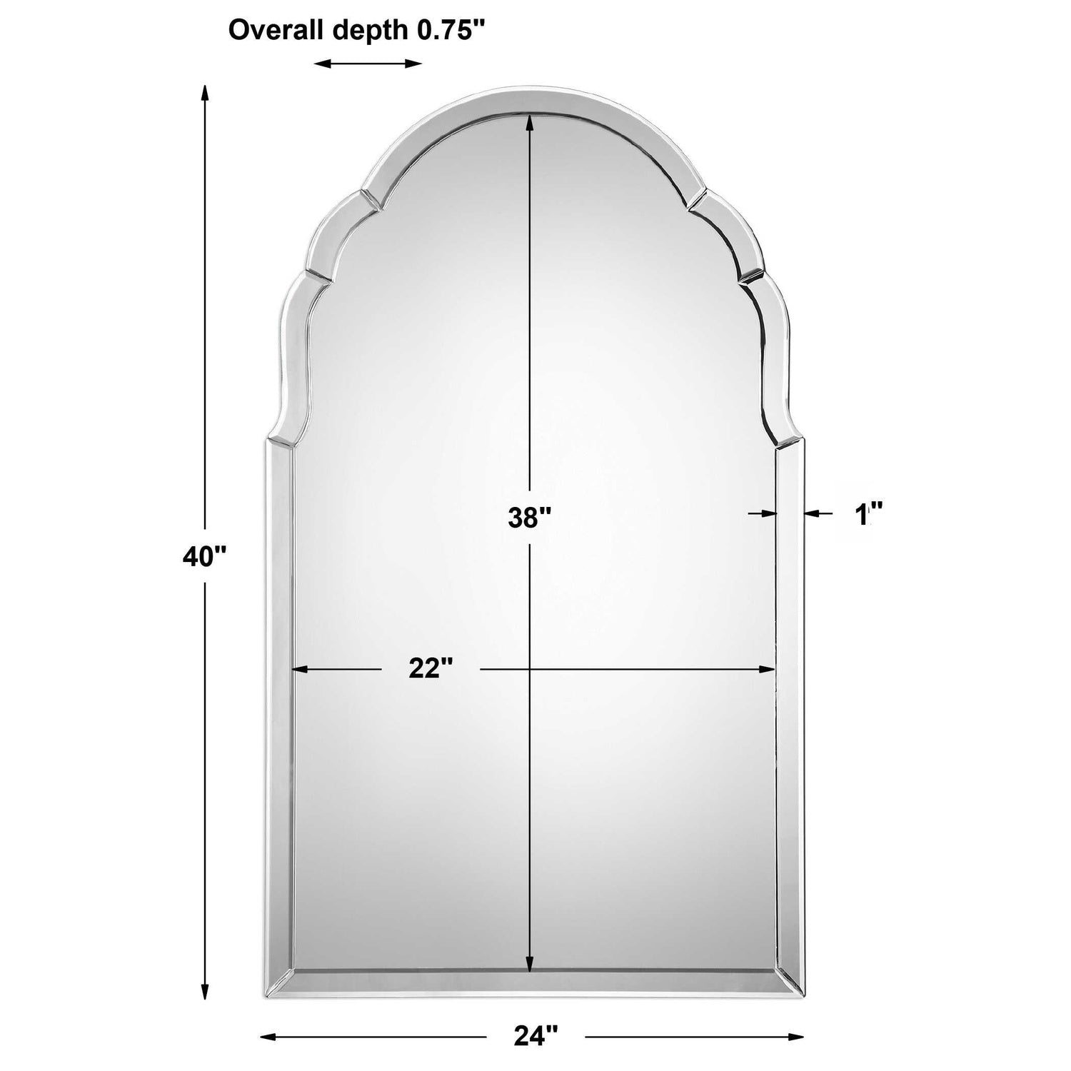 UTTERMOST Brayden Frameless Arched Mirror - Mirrors