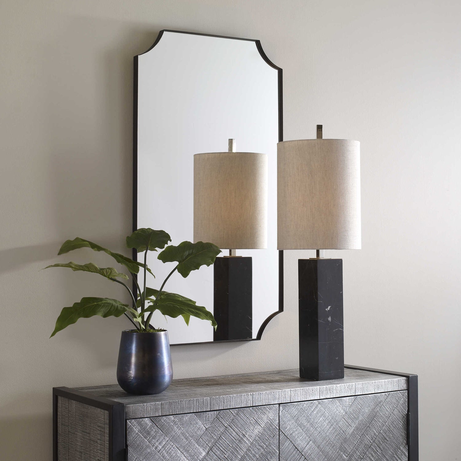 UTTERMOST LENNOX SCALLOPED CORNER MIRROR - Mirrors