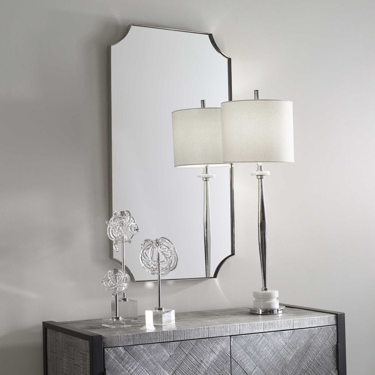 UTTERMOST LENNOX SCALLOPED CORNER MIRROR - Mirrors
