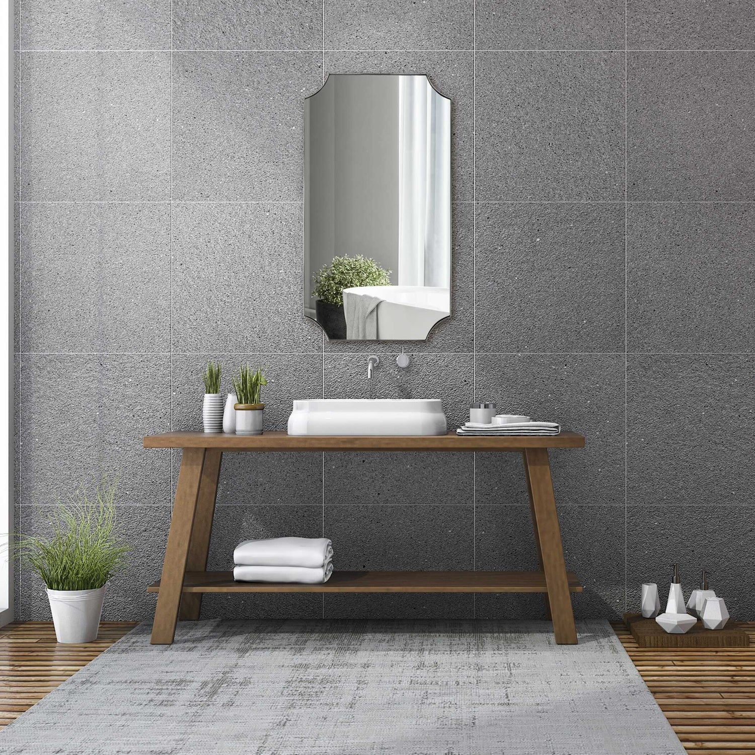 UTTERMOST LENNOX SCALLOPED CORNER MIRROR - Mirrors