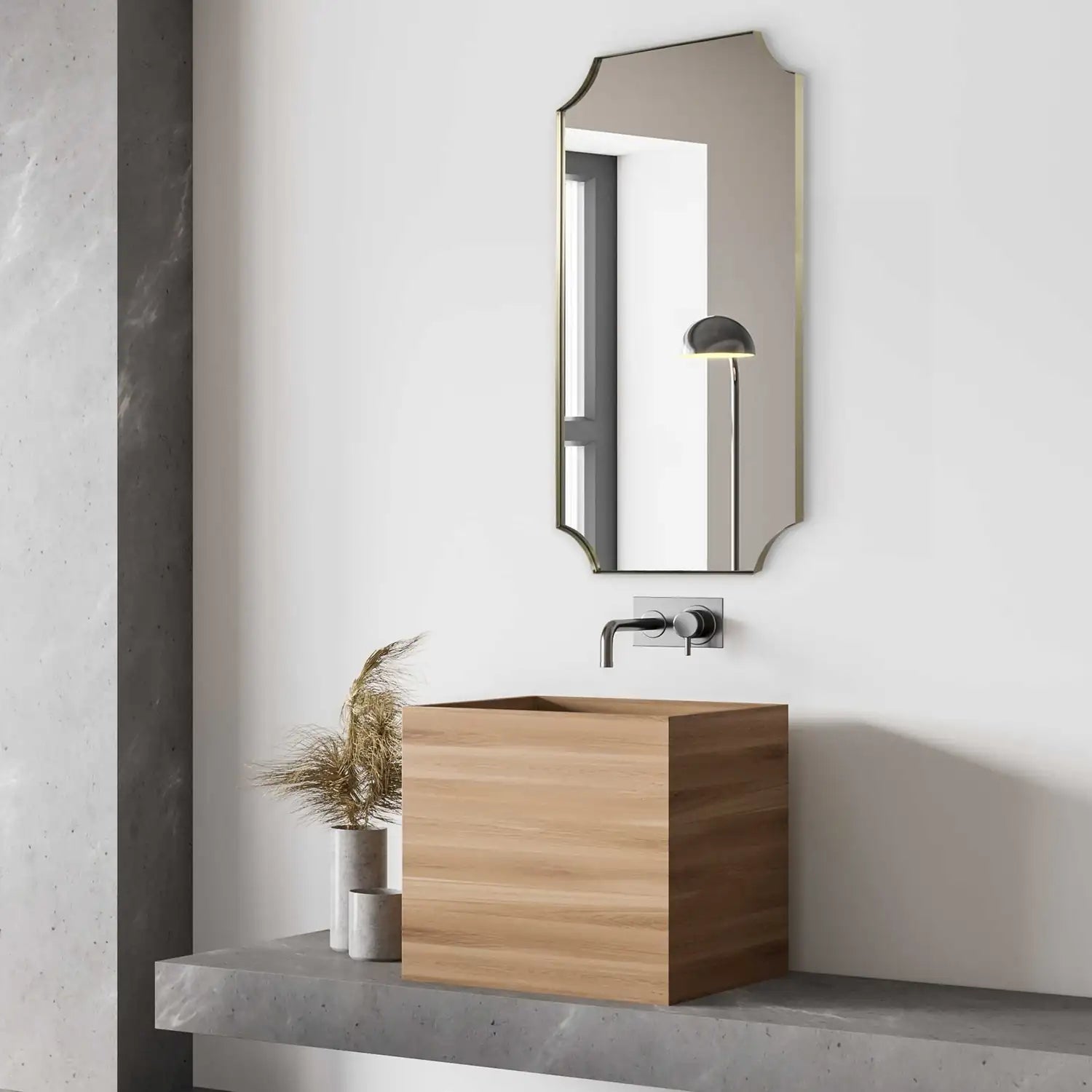 UTTERMOST Lennox Scalloped Corner Mirror - Mirrors