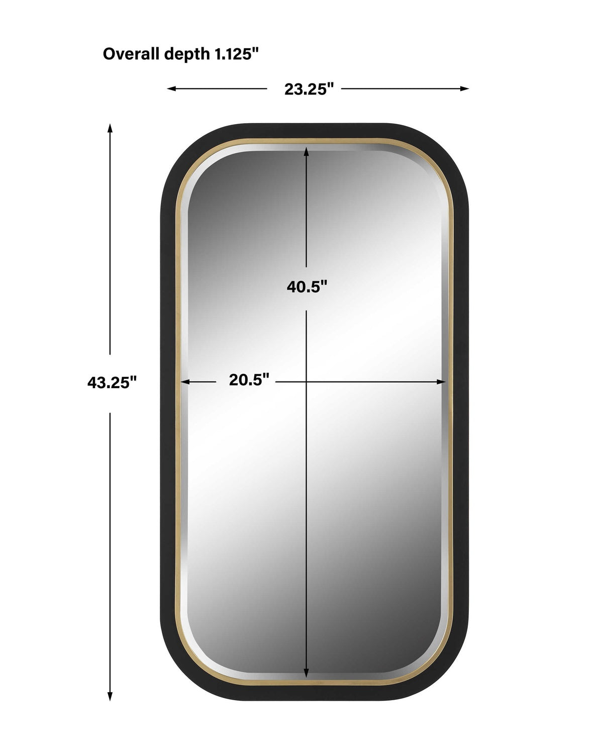 UTTERMOST NEVAEH CURVED RECTANGLE MIRROR - Mirrors
