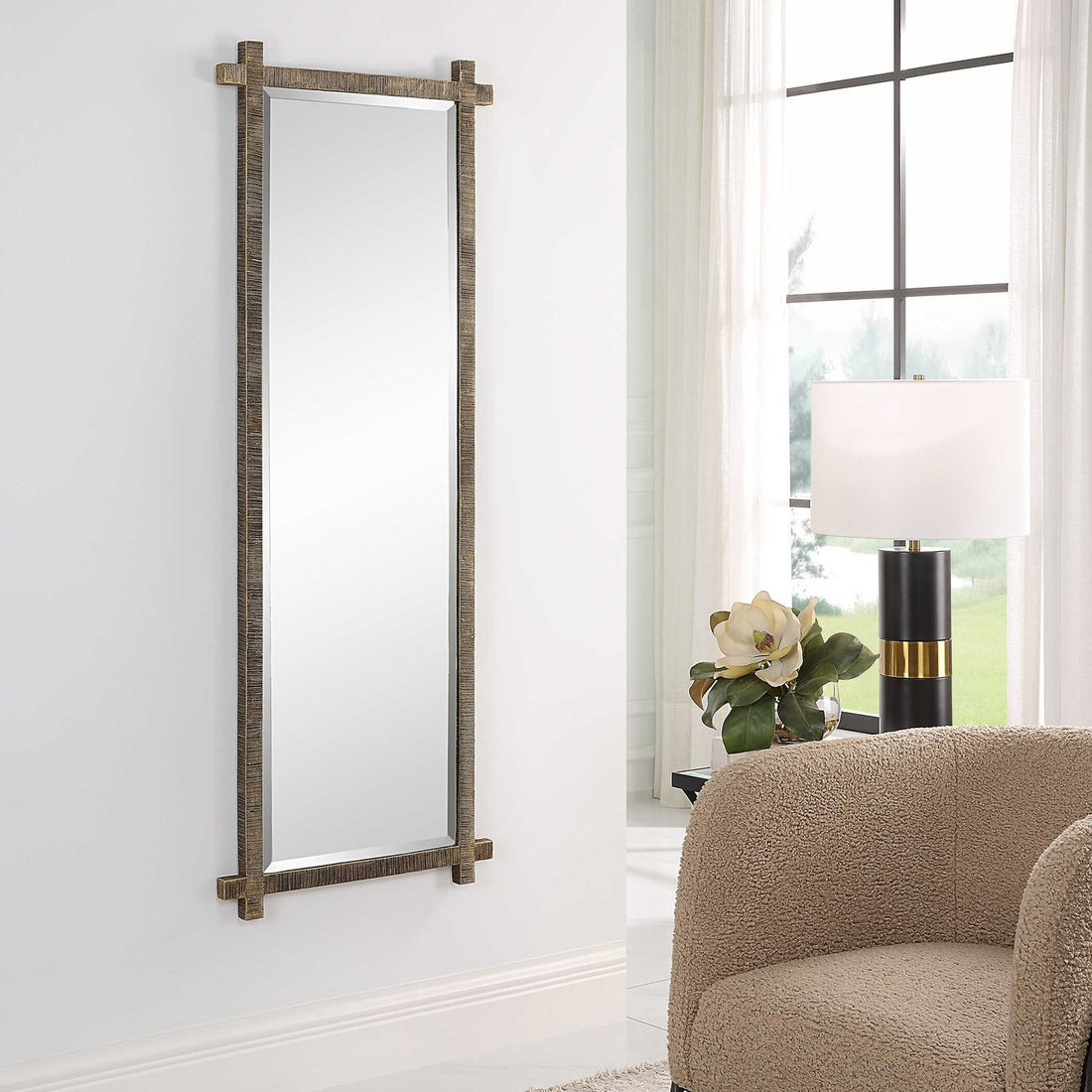 UTTERMOST Abanu Ribbed Dressing Mirror - Mirrors