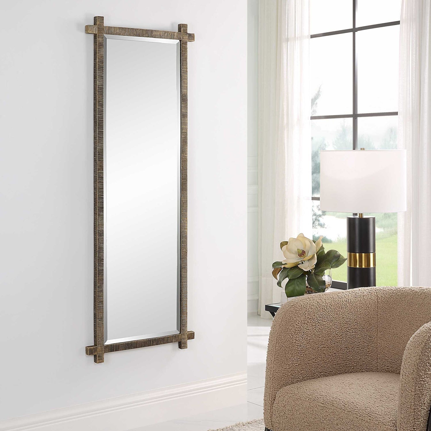 UTTERMOST Abanu Ribbed Dressing Mirror - Mirrors