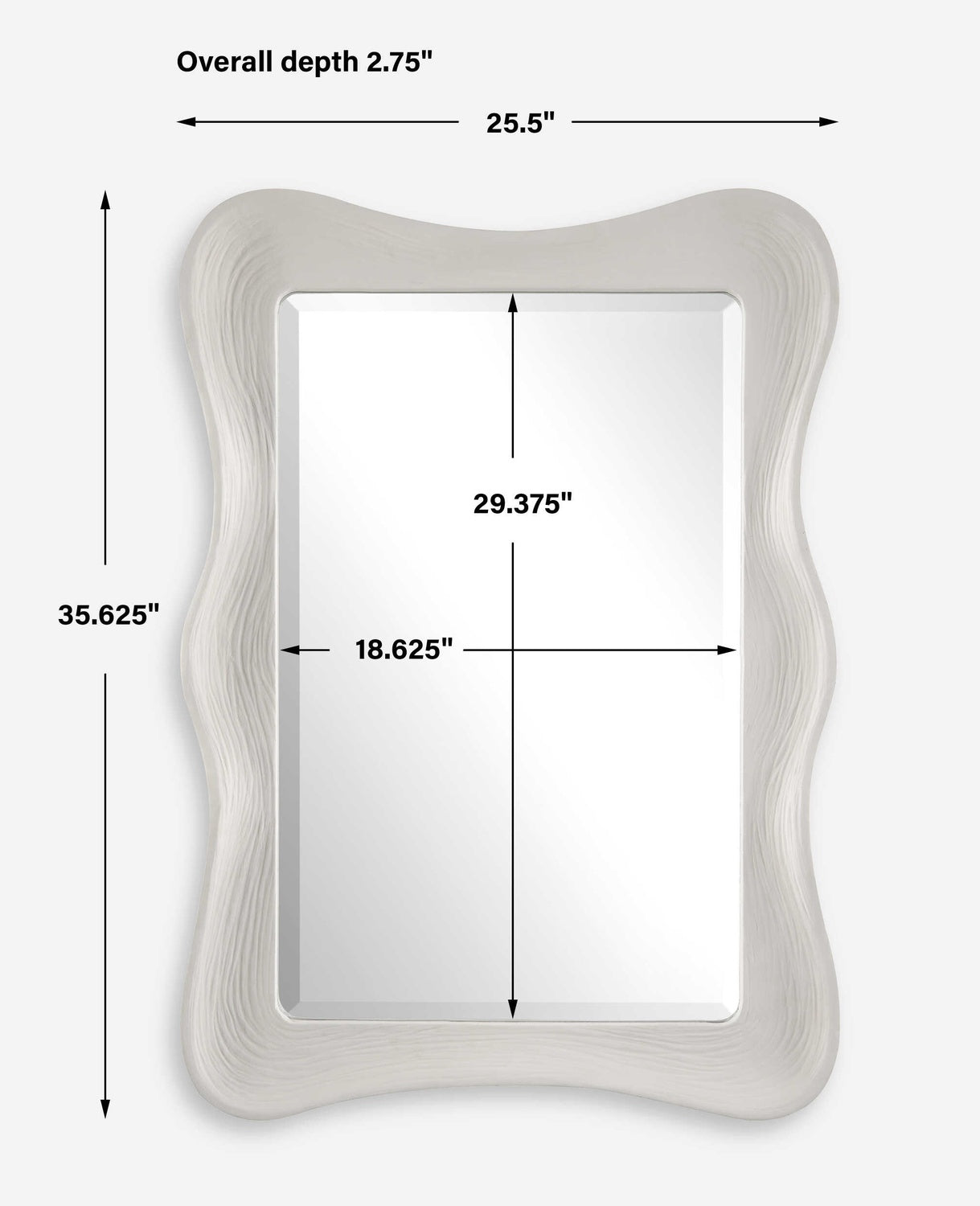 UTTERMOST Whitehaven Wavy Rectangle Mirror - Mirrors