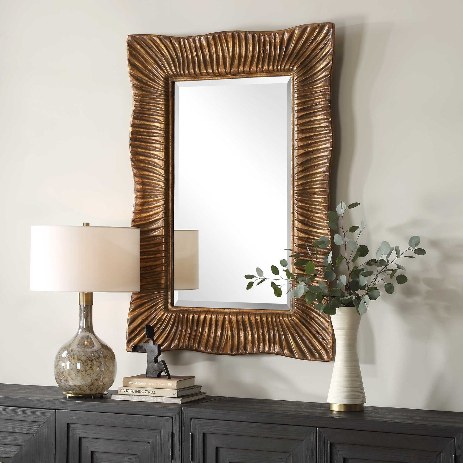 UTTERMOST EMERSON SCALLOPED ANTIQUE MIRROR - Mirrors