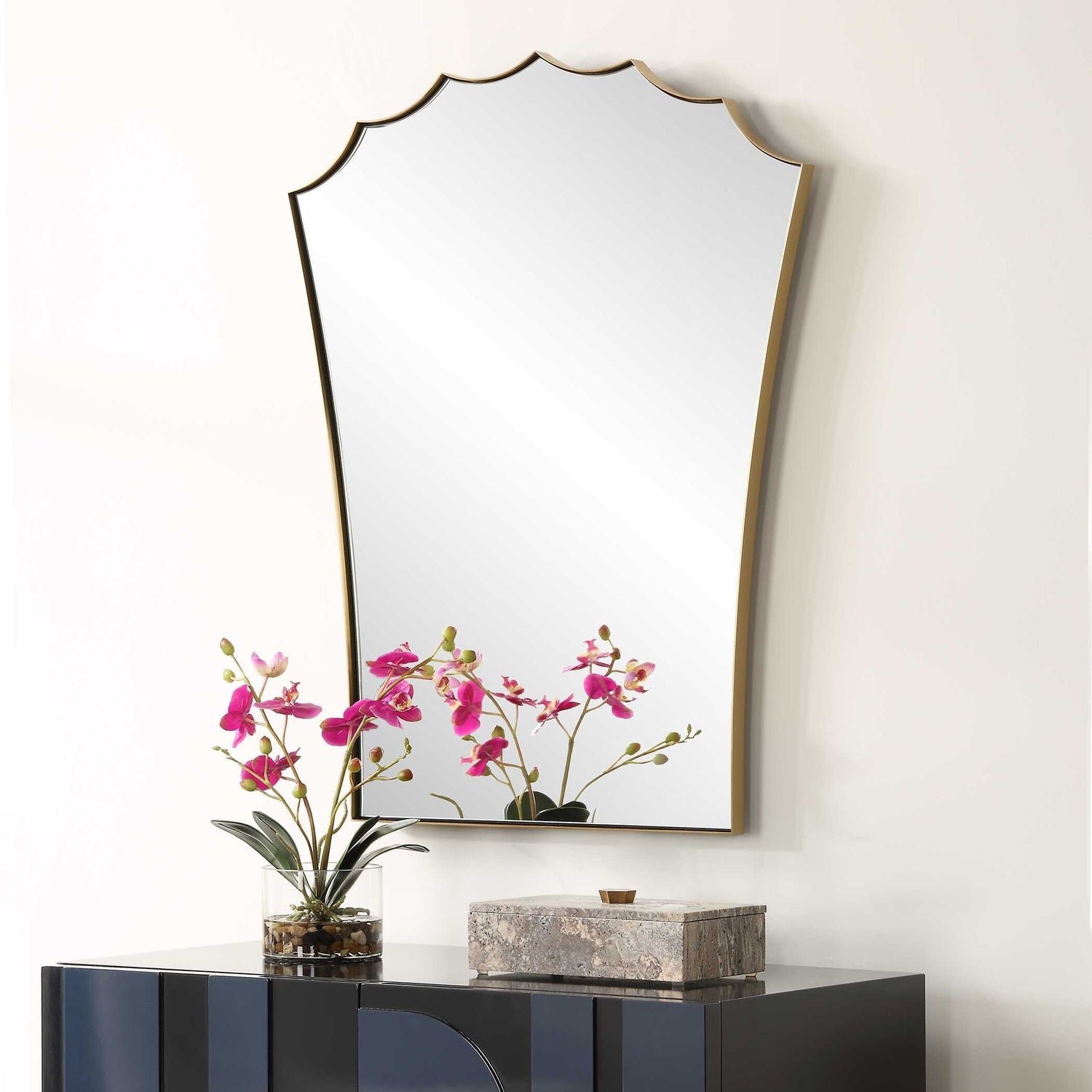 UTTERMOST MONARCH SCALLOPED ARCHED VANITY MIRROR - Mirrors