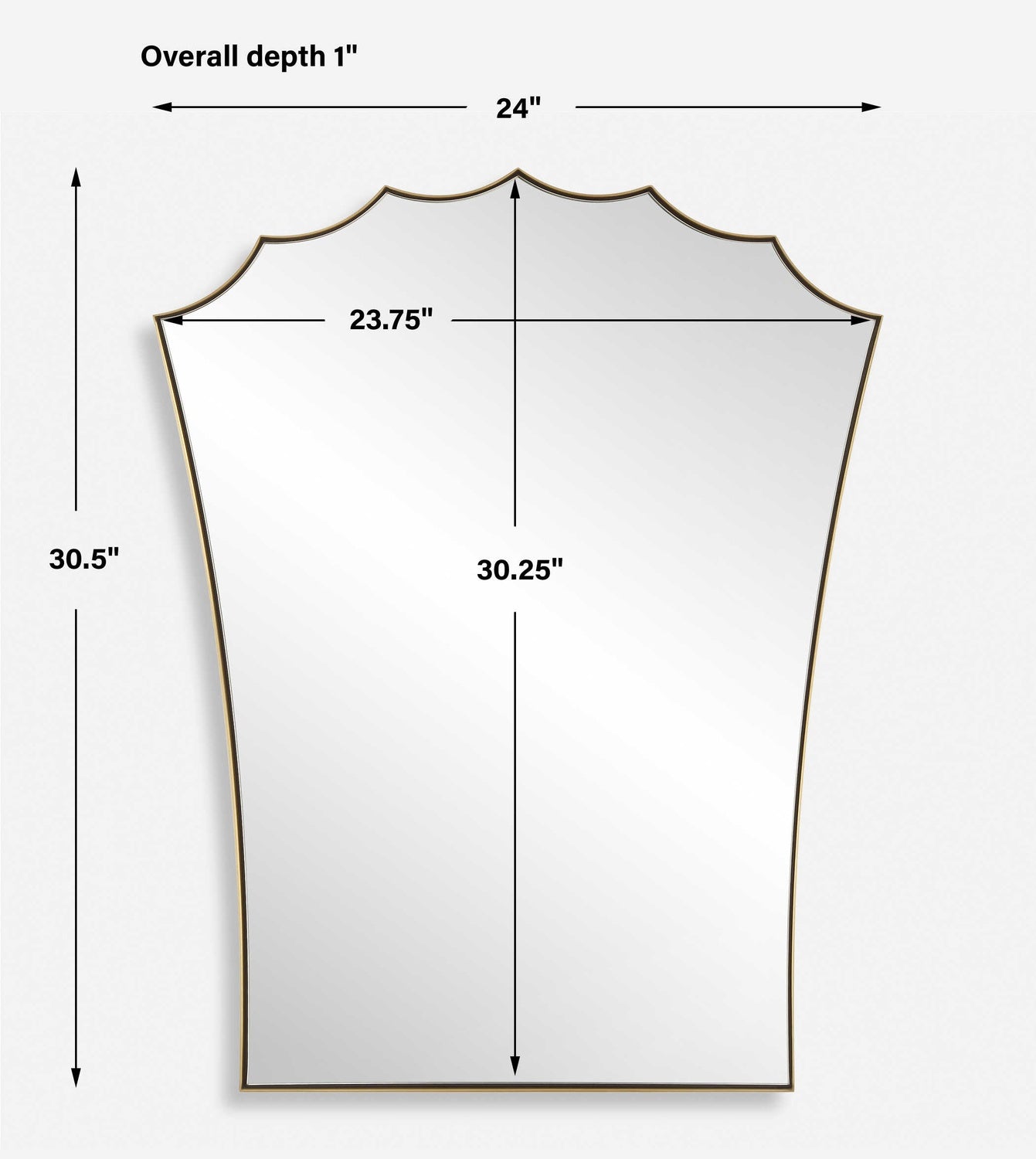 UTTERMOST Monarch Scalloped Arched Vanity Mirror - Mirrors