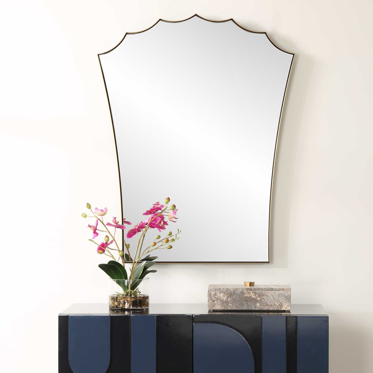 UTTERMOST MONARCH SCALLOPED ARCHED VANITY MIRROR - Mirrors