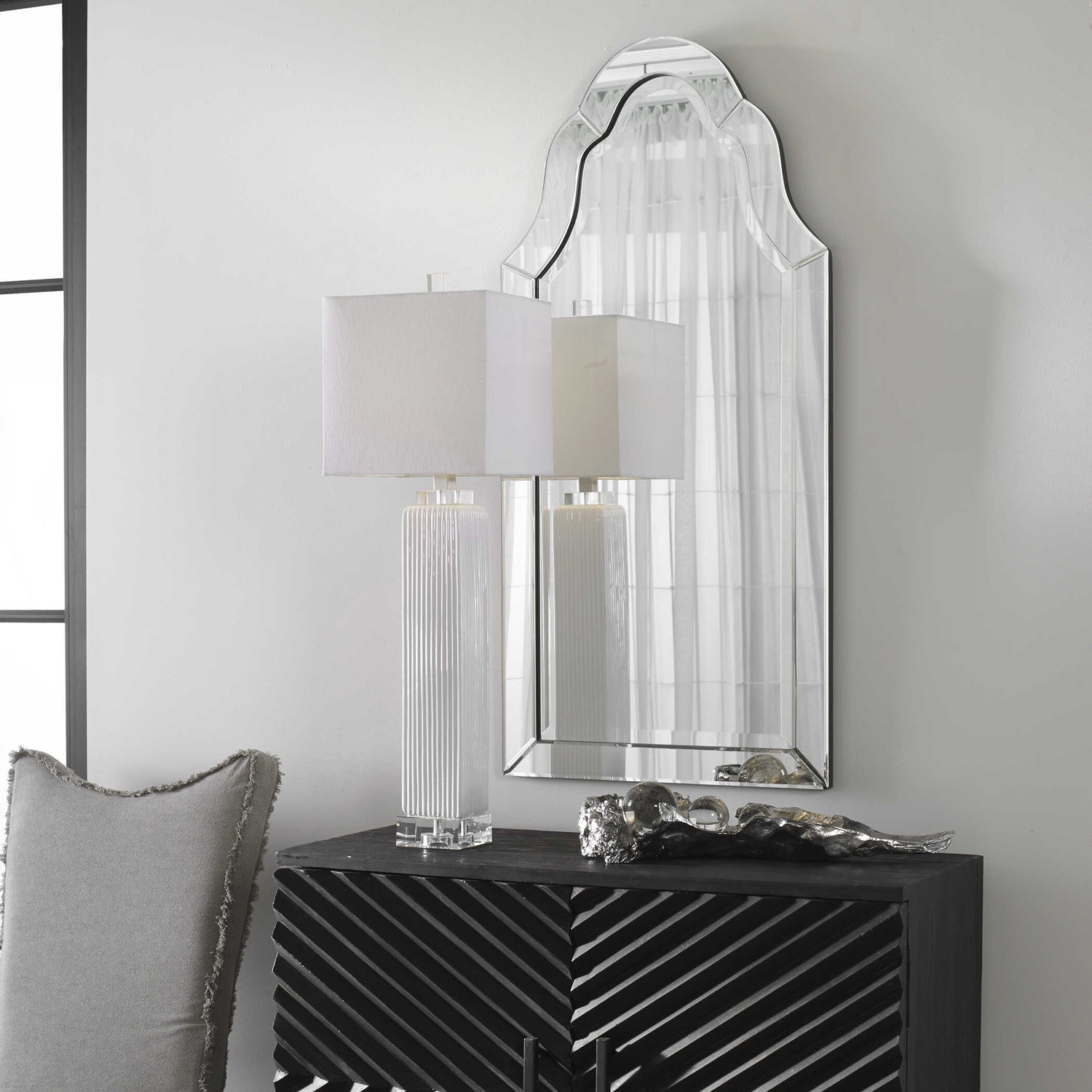 UTTERMOST HOVAN FRAMELESS ARCHED MIRROR - Mirrors