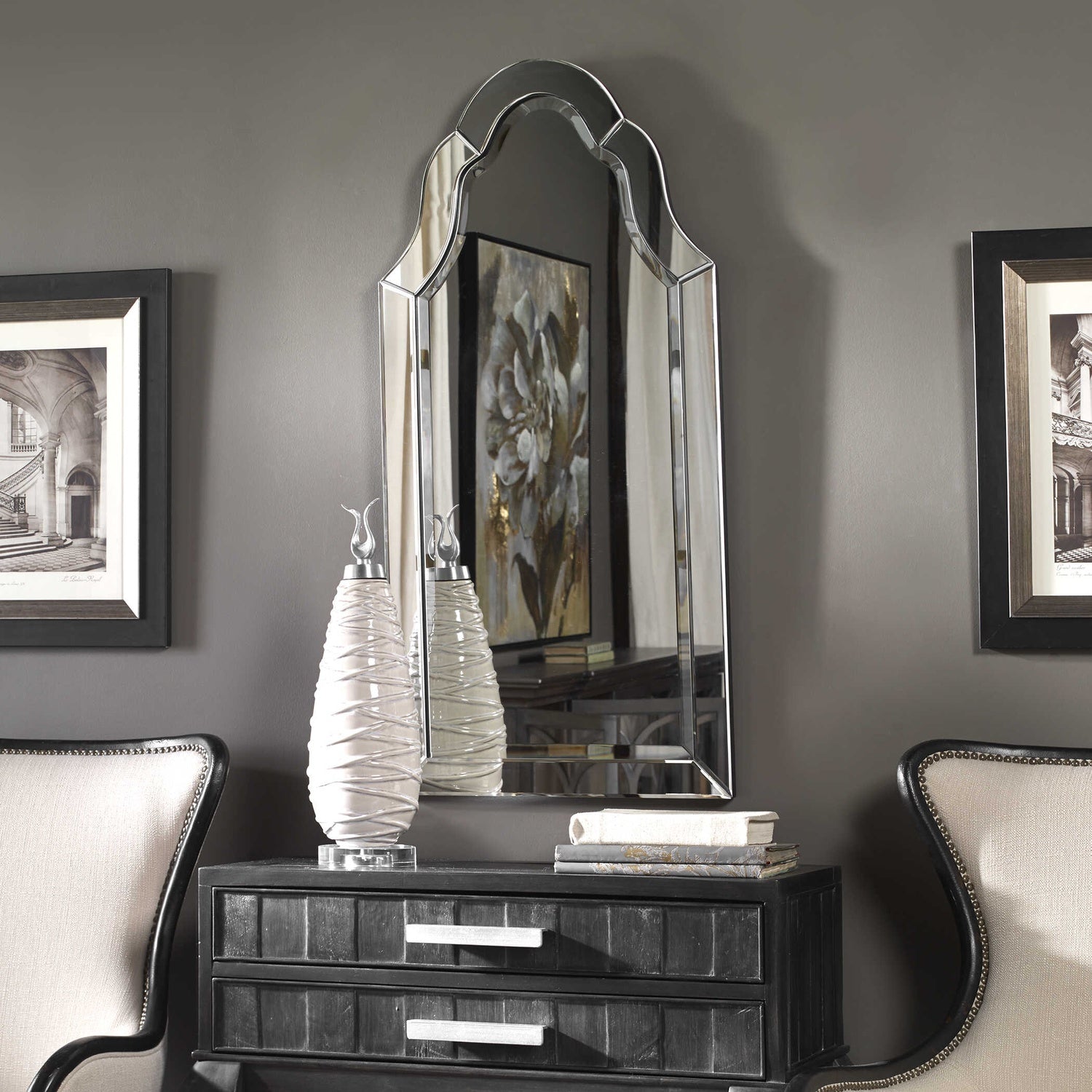 UTTERMOST HOVAN FRAMELESS ARCHED MIRROR - Mirrors