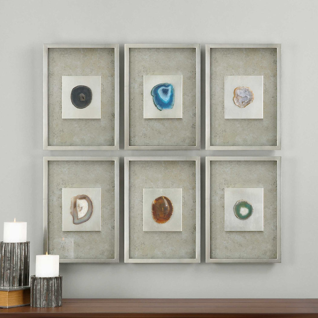 UTTERMOST Agate Wall Art Set Of 6 - Art