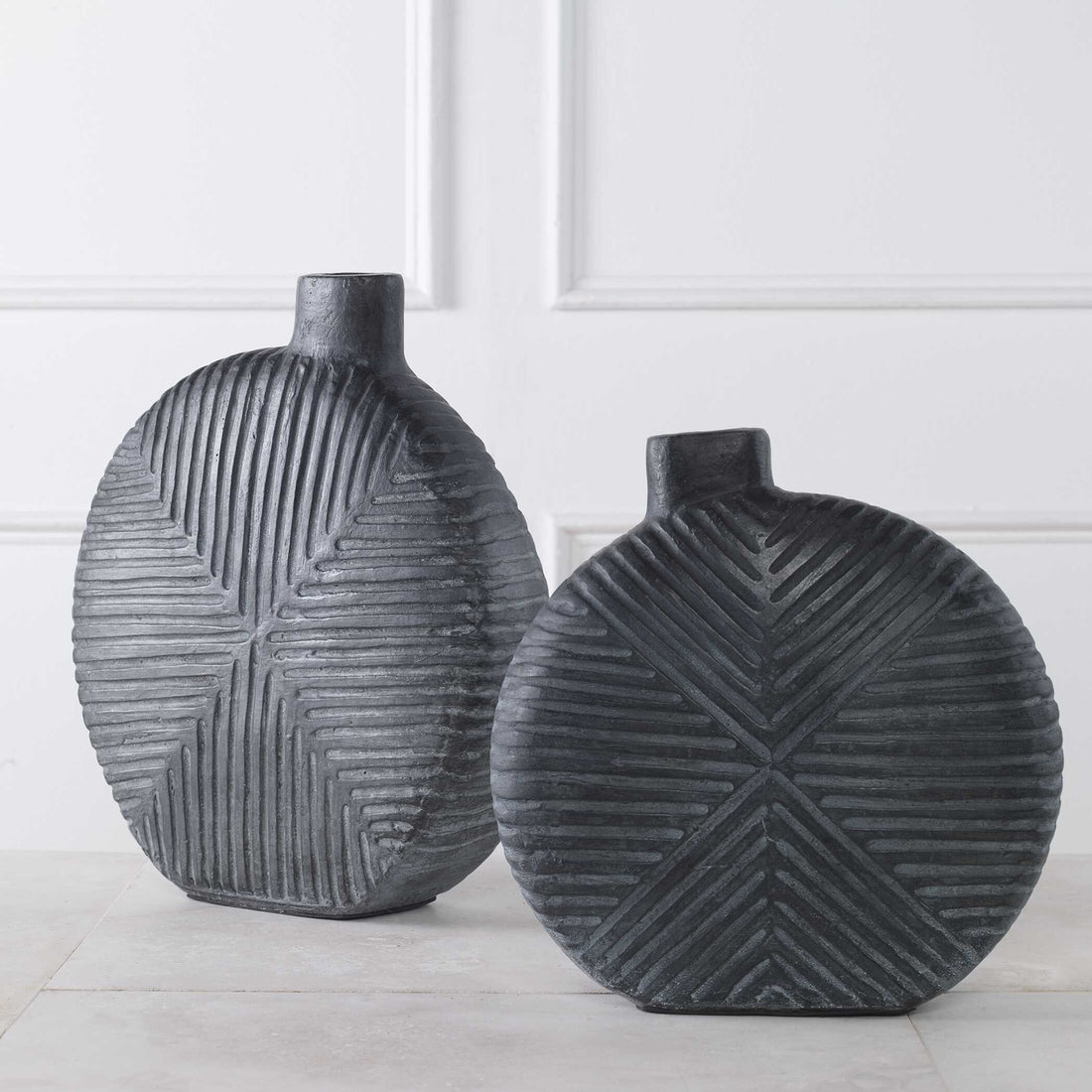UTTERMOST Viewpoint Aged Vases Set Of 2 - Decorative Accents