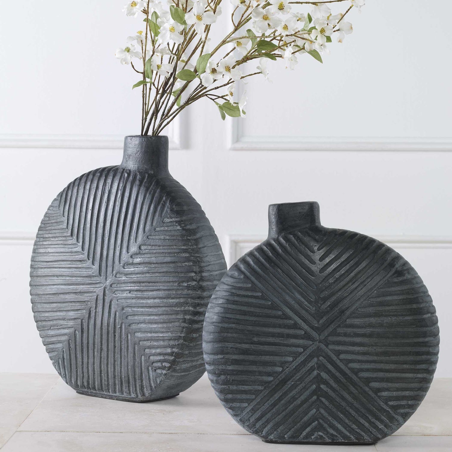 UTTERMOST Viewpoint Aged Vases Set Of 2 - Decorative Accents