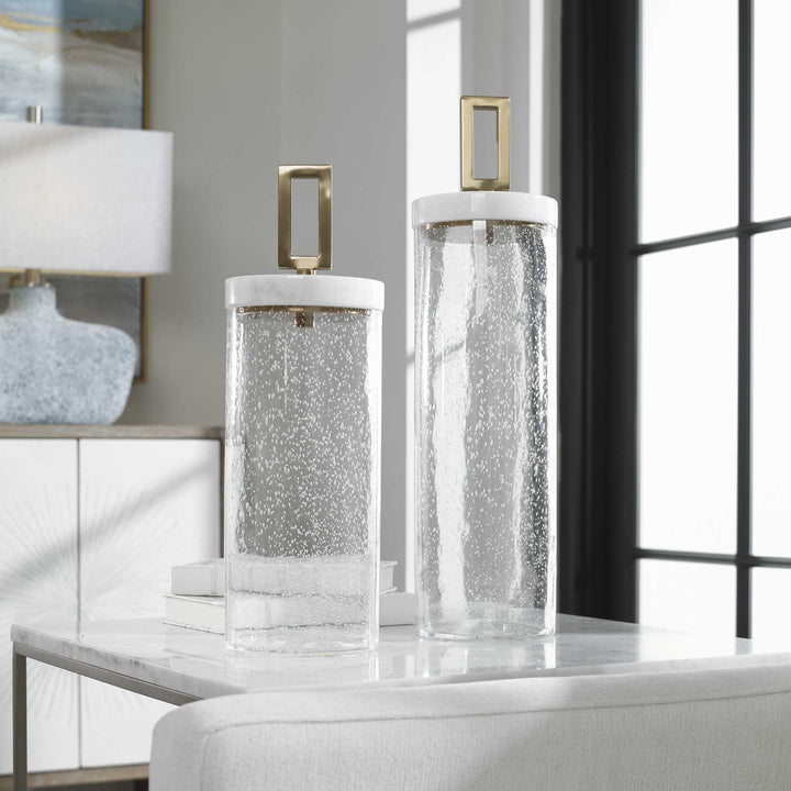 UTTERMOST HAYWORTH SEEDED CONTAINERS - Decorative Accents