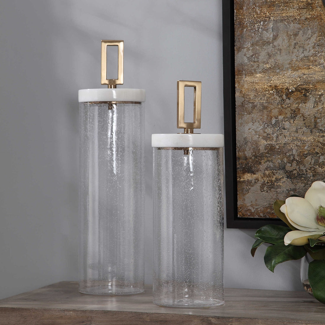 UTTERMOST Hayworth Seeded Containers Set Of 2 - Decorative Accents