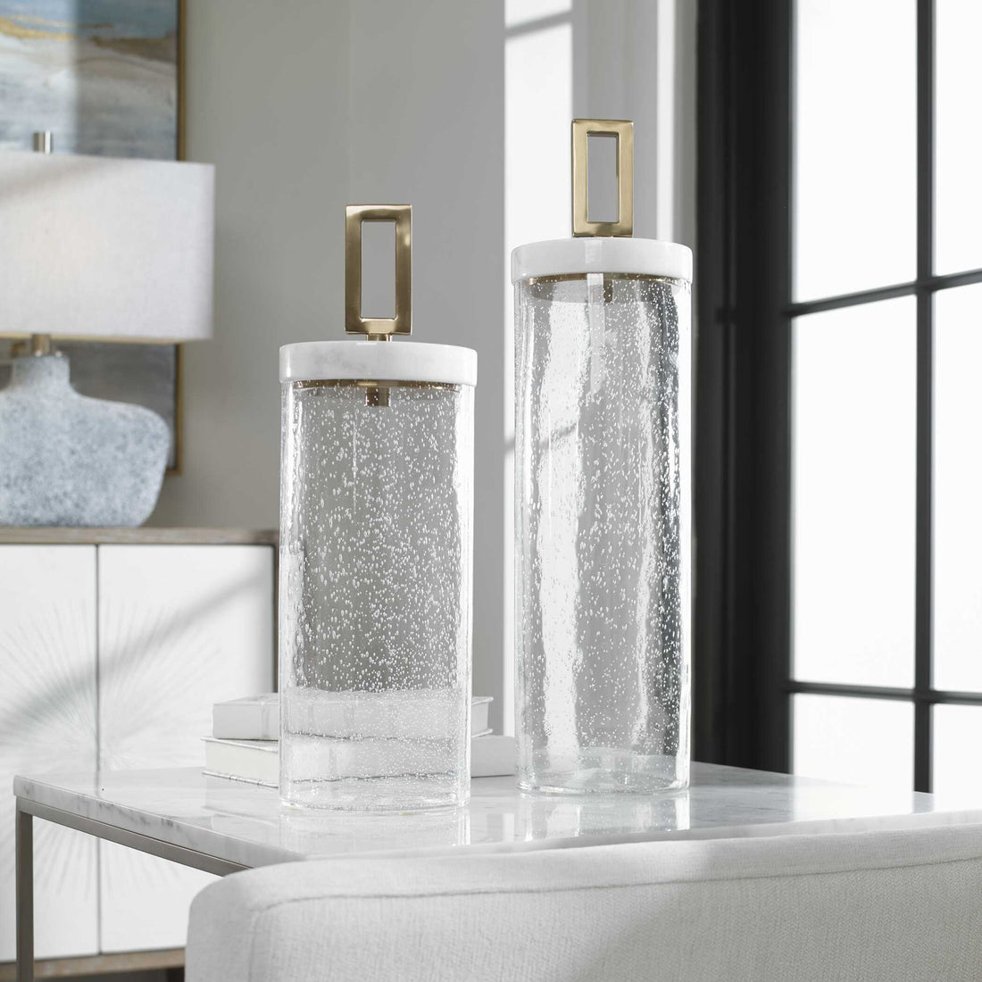 UTTERMOST Hayworth Seeded Containers Set Of 2 - Decorative Accents